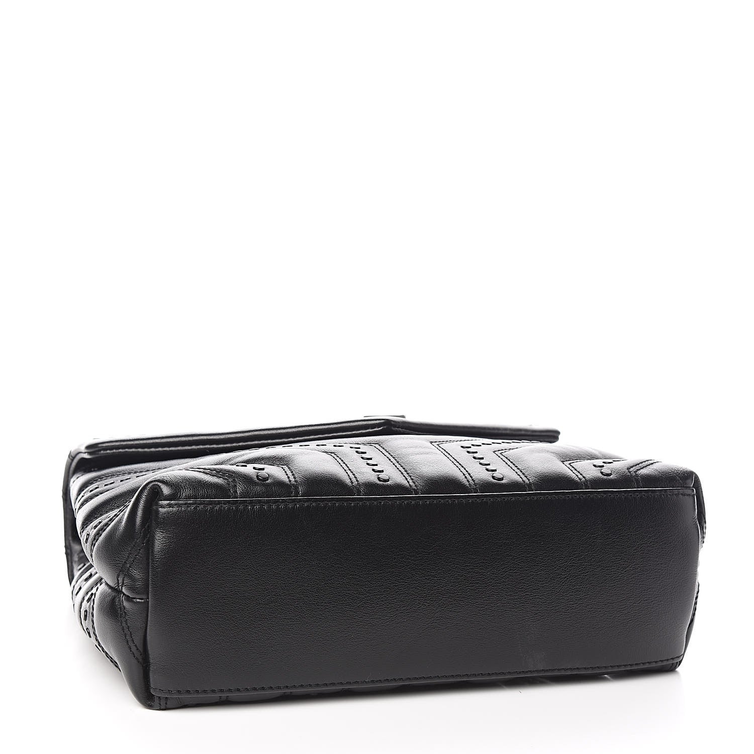 Saint Laurent Calfskin Y Quilted Studded Monogram Small Loulou Chain Satchel Black 4 of 9