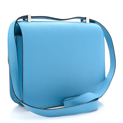 Hermes Epsom Enamel Constance 24 Bleu Du Nord Rouge 2 of 10