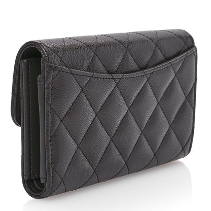 Chanel Caviar Quilted Medium Flap Wallet Dark Brown 3 of 8