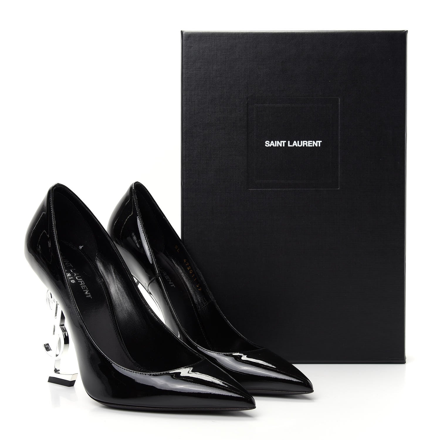 Saint Laurent Patent Opyum 110 Pumps 39 Black Silver 11 of 11