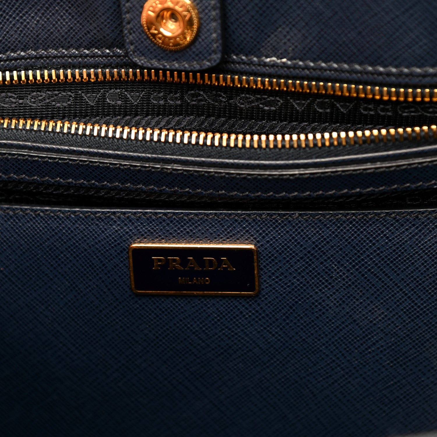 Prada Saffiano Lux Medium Bi-Color Tote Baltico Bluette 6 of 9