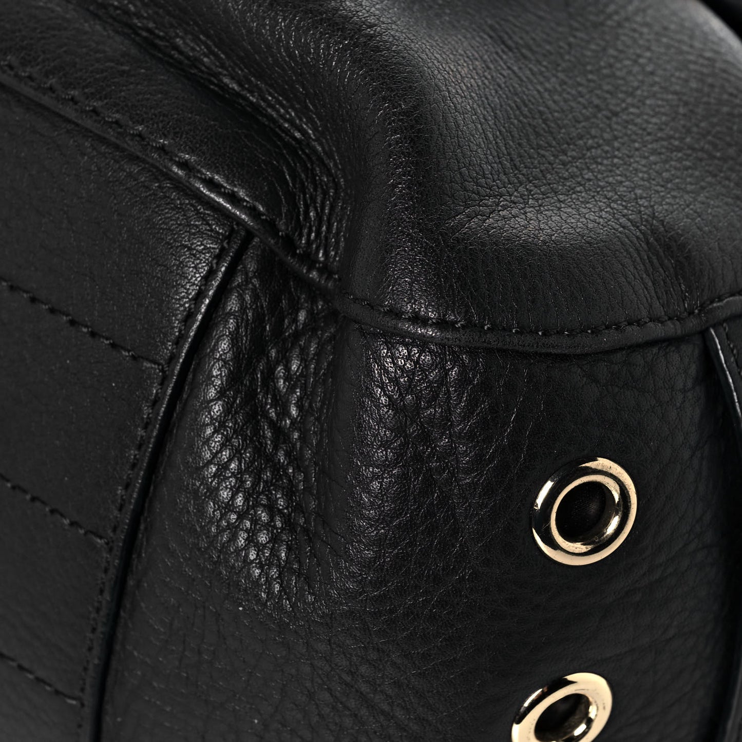 Soft Grain Calfskin Tillie Satchel Black
