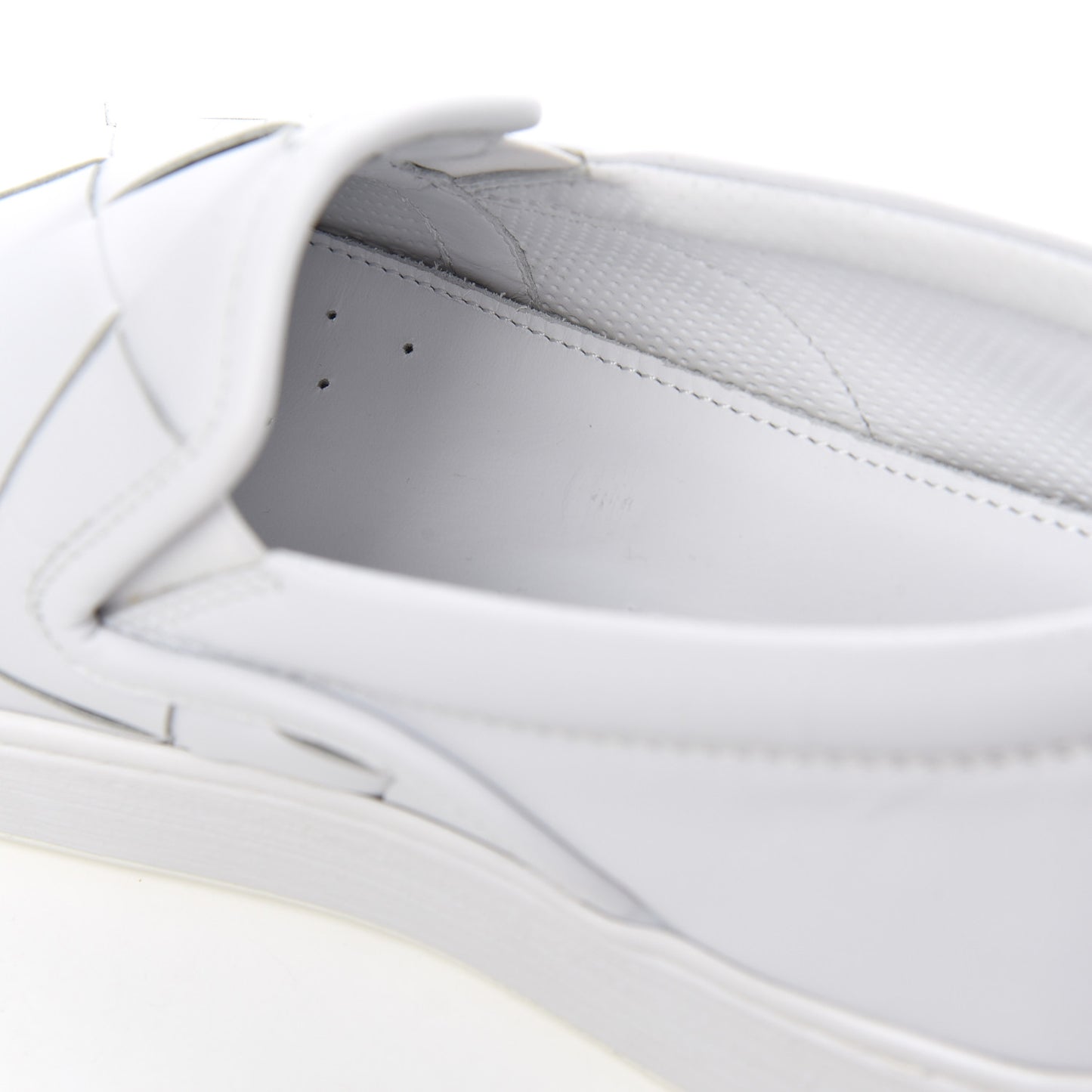 Nappa Intrecciato Slip On Sneakers 39 White