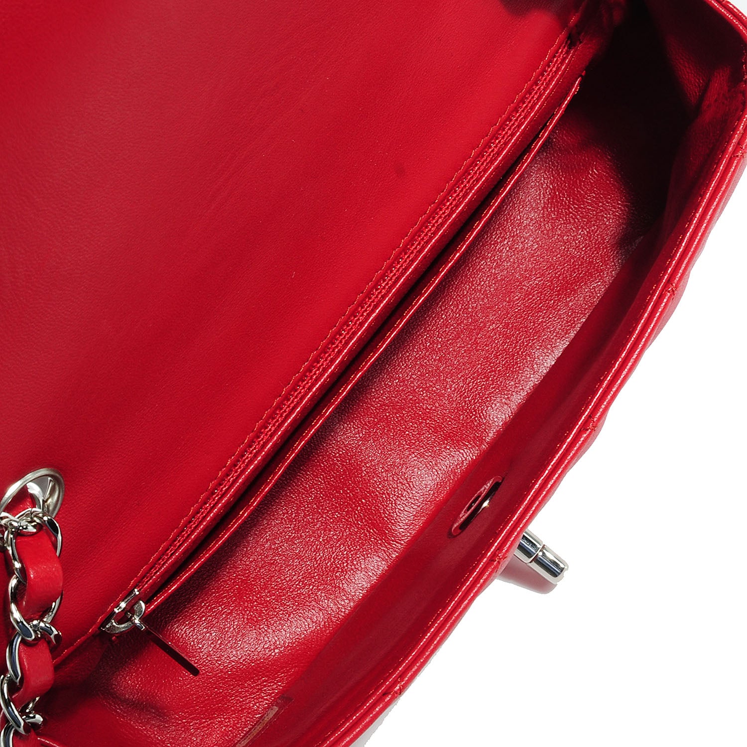 Chanel Lambskin Quilted Mini Rectangular Flap Red 8 of 8