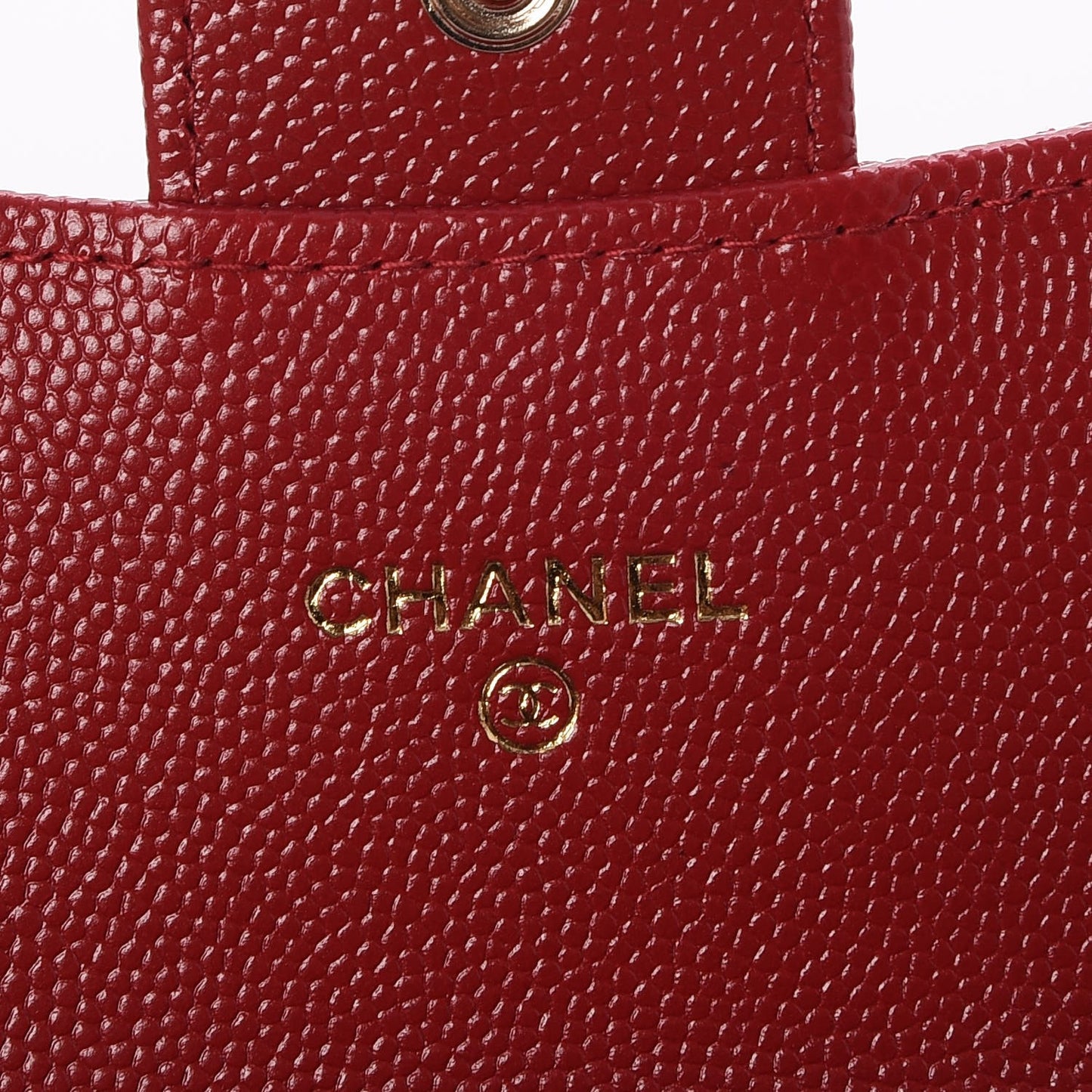 Caviar Quilted Large Gusset Flap Wallet Dark Red