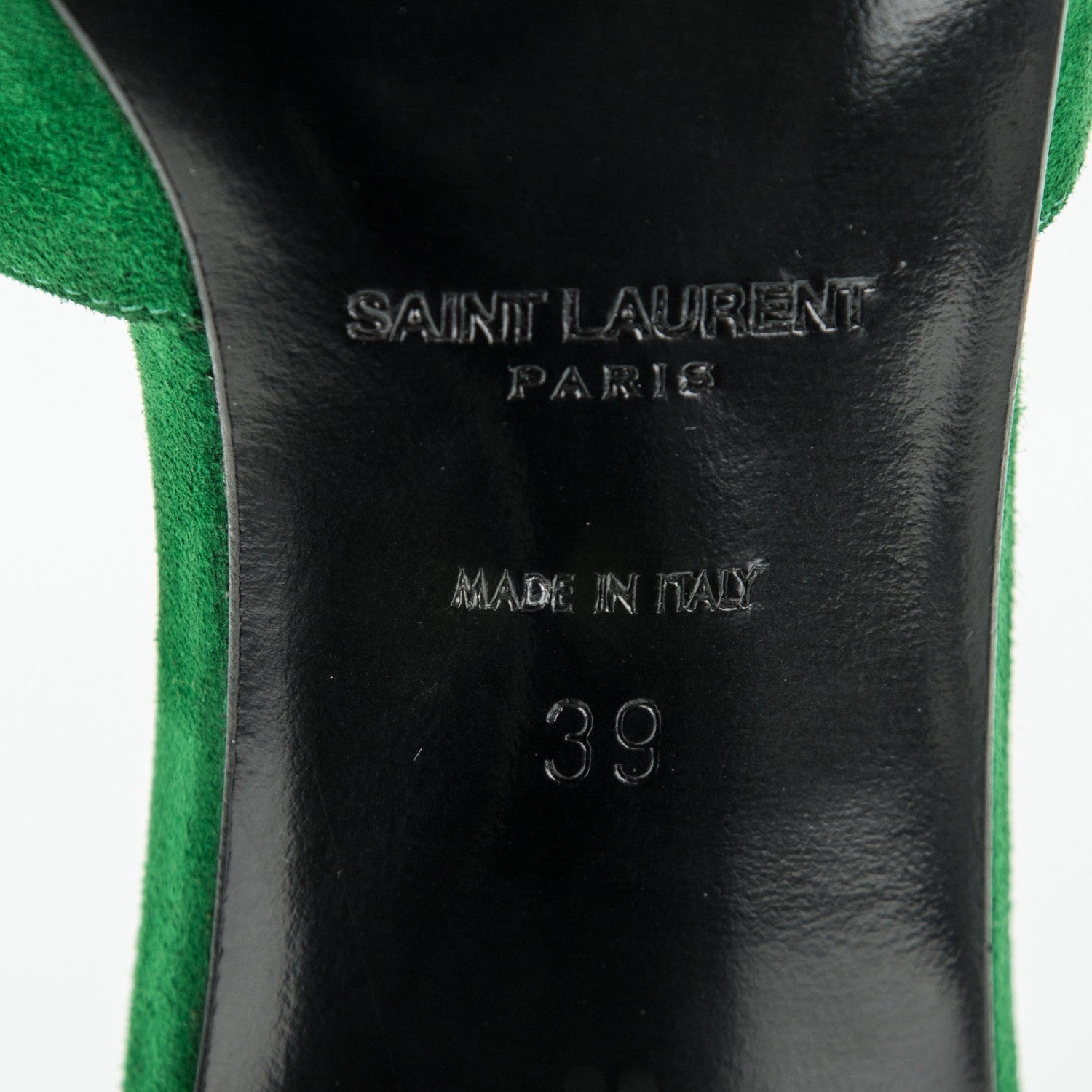 Saint Laurent Suede Paris 105 D'orsay Escarpin Pumps 39 Toxic Green 6 of 7