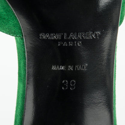 Saint Laurent Suede Paris 105 D'orsay Escarpin Pumps 39 Toxic Green 6 of 7