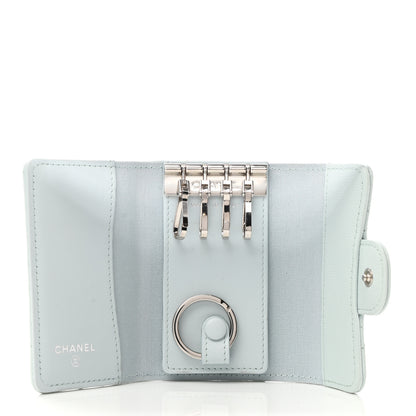 Chanel Caviar Quilted Classic 4 Key Holder Wallet Light Blue 5 of 8