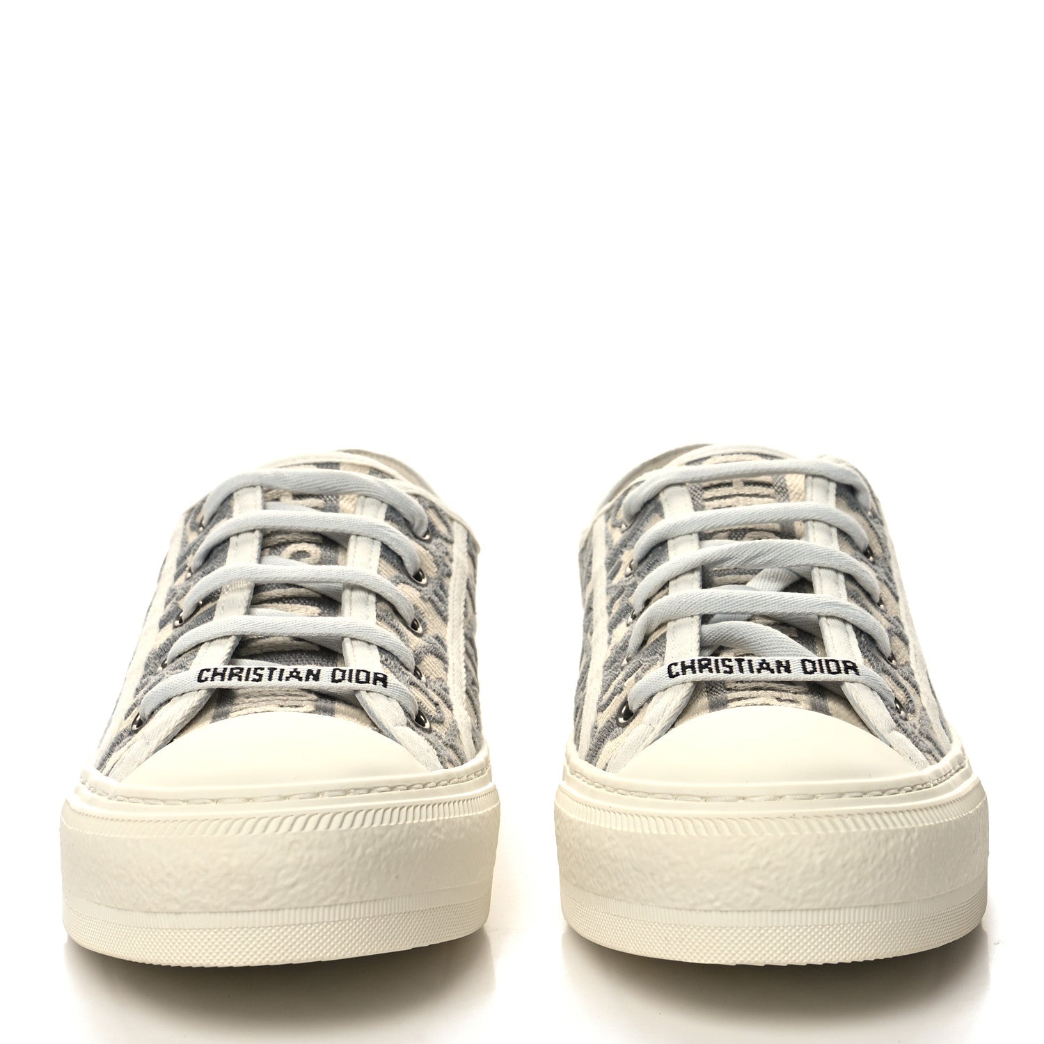 Christian Dior Canvas Oblique Walk Dior Low Top Sneakers 38.5 Grey Stone 2 of 8