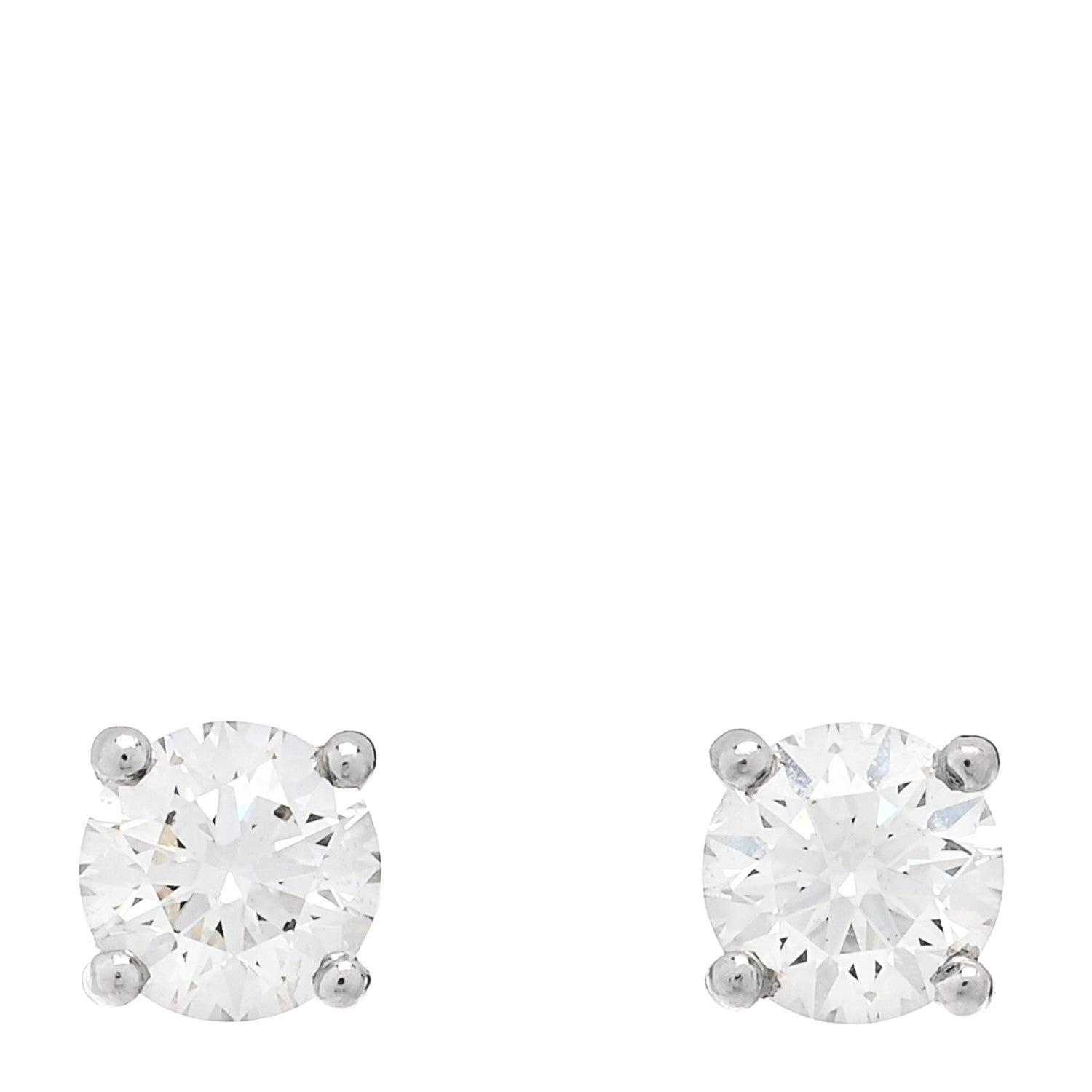 Tiffany Platinum Diamond .42ctw Solitaire Earrings 1 of 5