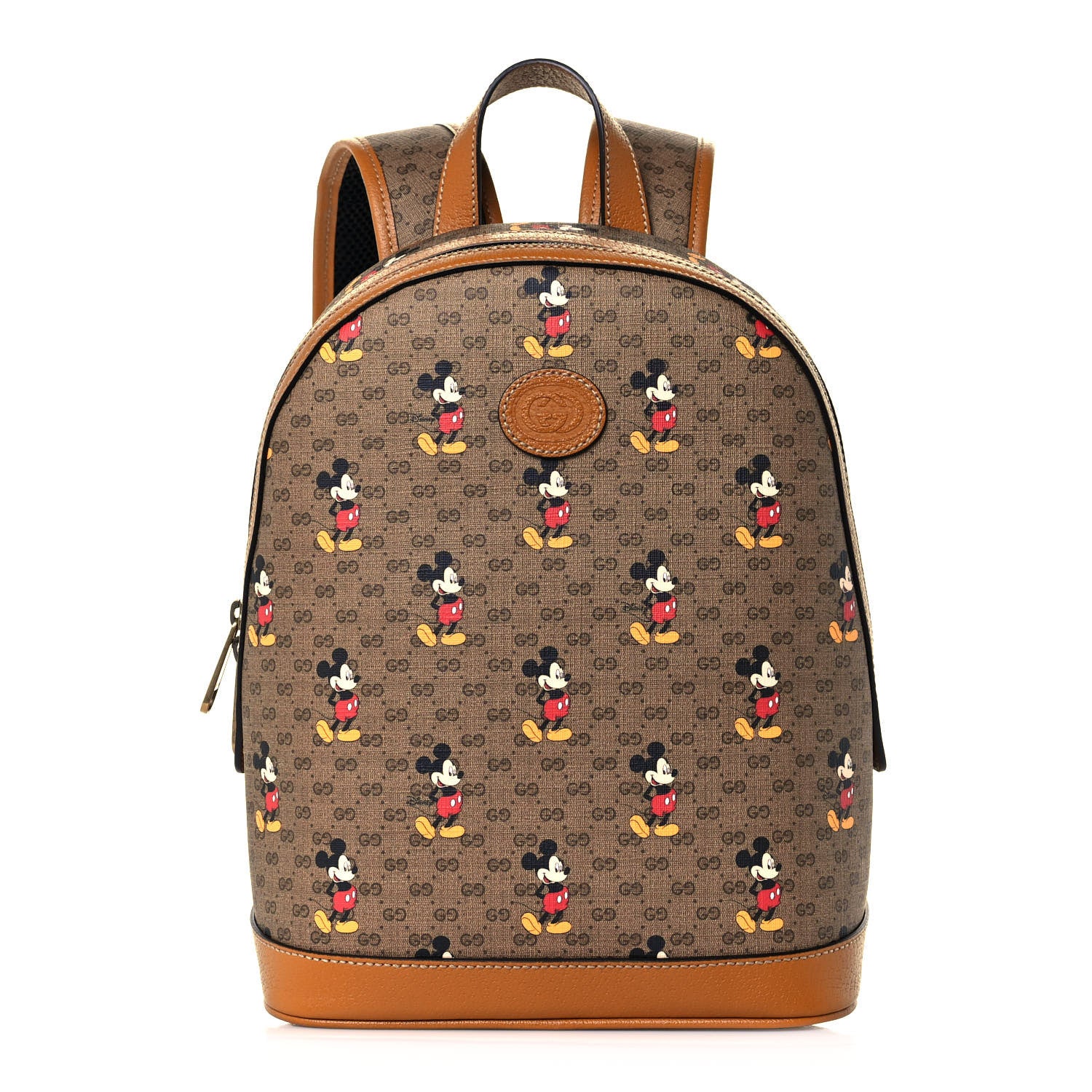 Gucci X DISNEY Mini Vintage GG Supreme Monogram Mickey Mouse Small Dome Backpack Beige Vintage Sun Oil 1 of 15