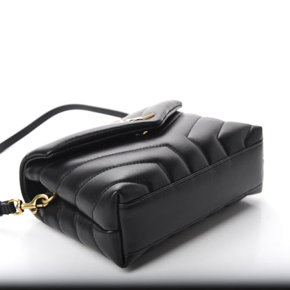 Saint Laurent Calfskin Y Quilted Monogram Toy Loulou Crossbody Bag Black 4 of 13