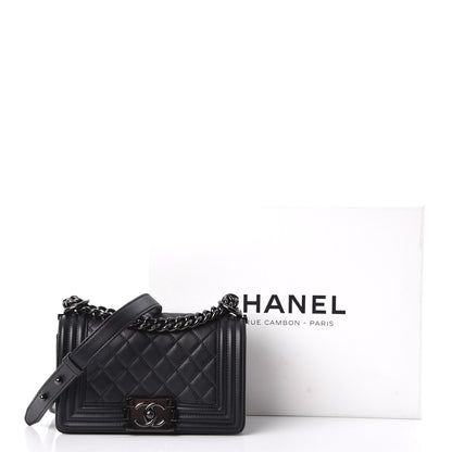 Chanel Calfskin Quilted Small Boy Flap So Black 9 of 9