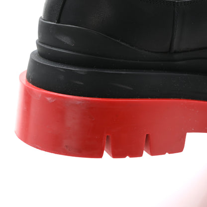 Bottega Veneta Calfskin Mens The Tire Cropped Chelsea Boots 40 Black Bright Red 8 of 9