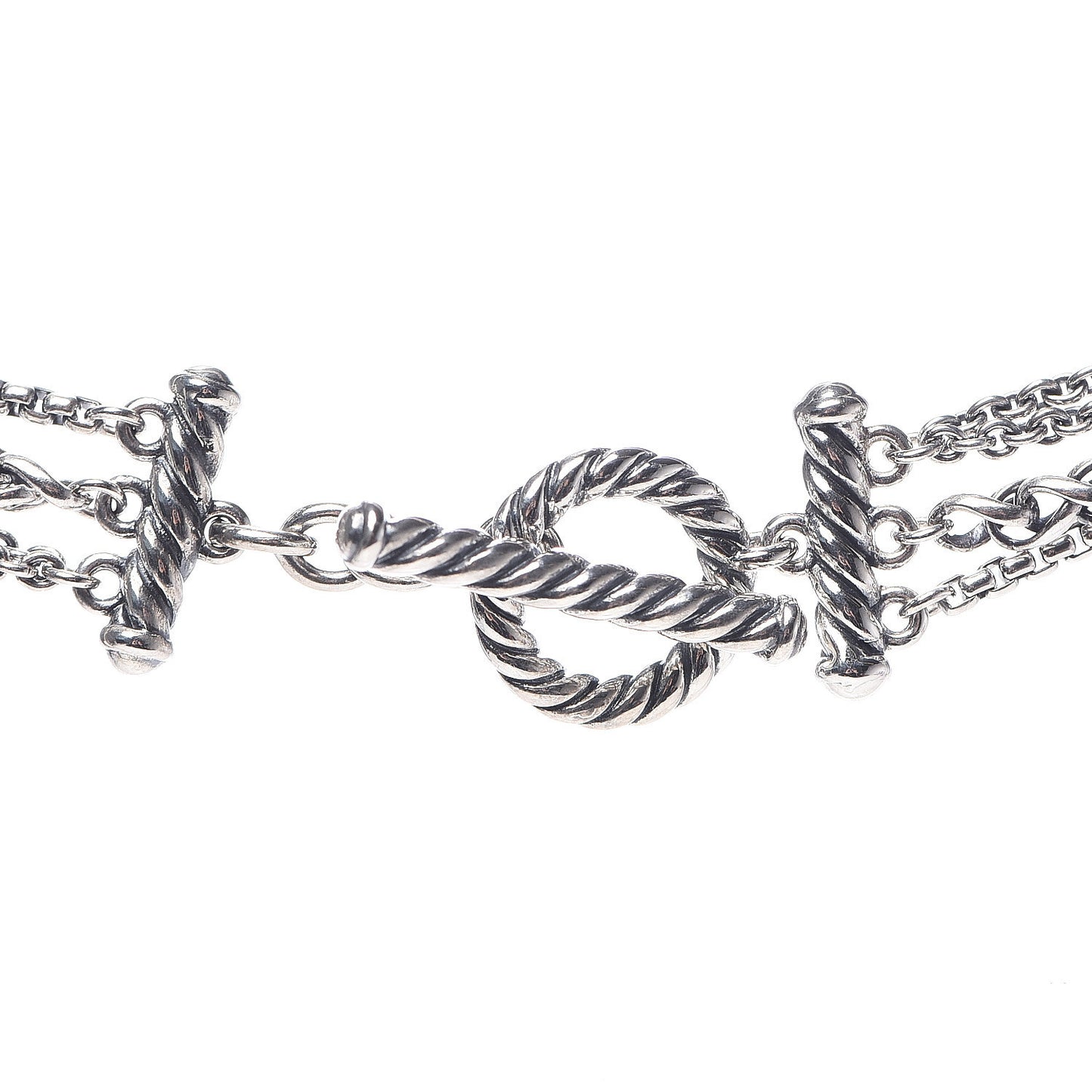 Sterling Silver Amethyst Garnet Multi Strand Starburst Chain Bead Necklace