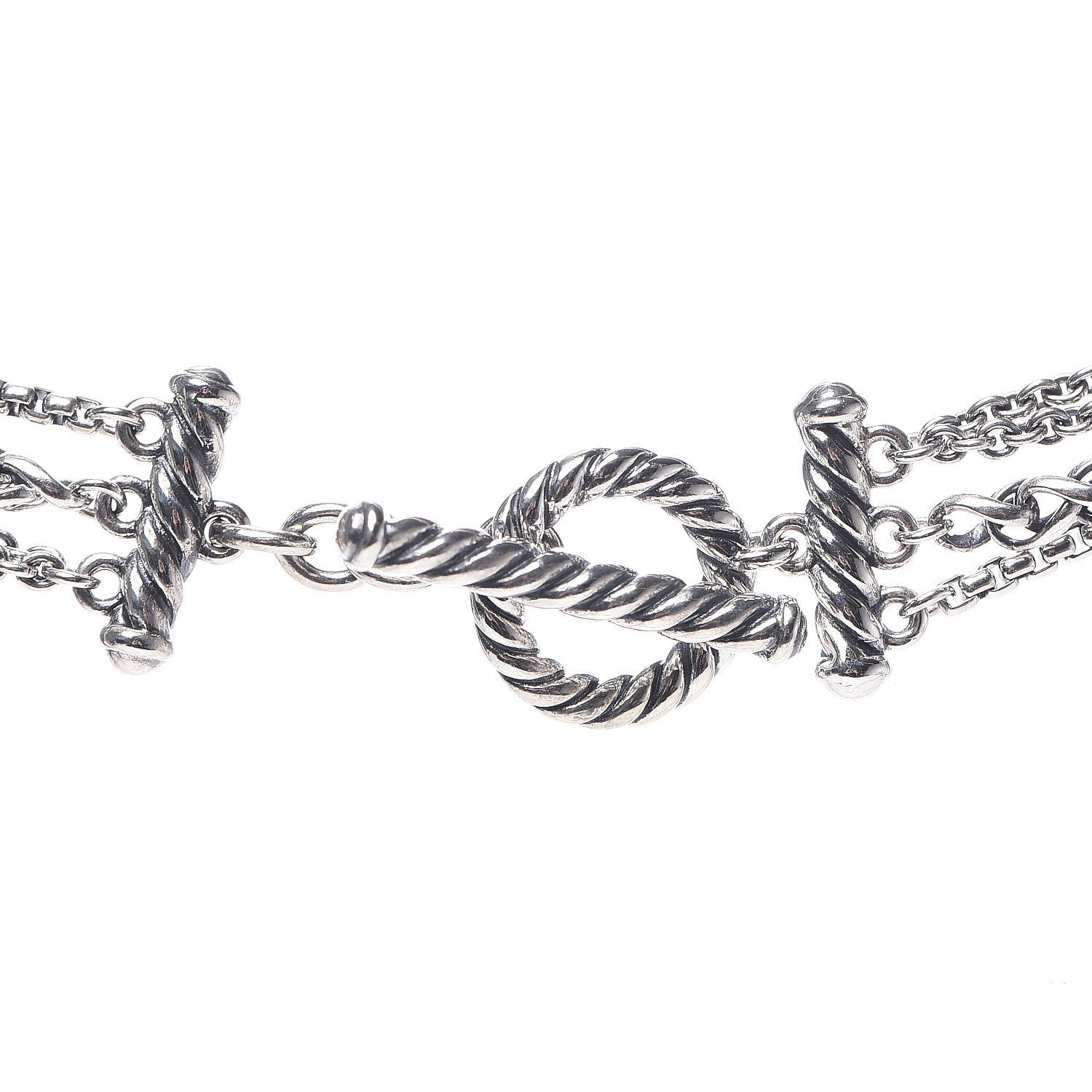 David Yurman Sterling Silver Amethyst Garnet Multi Strand Starburst Chain Bead Necklace 5 of 5