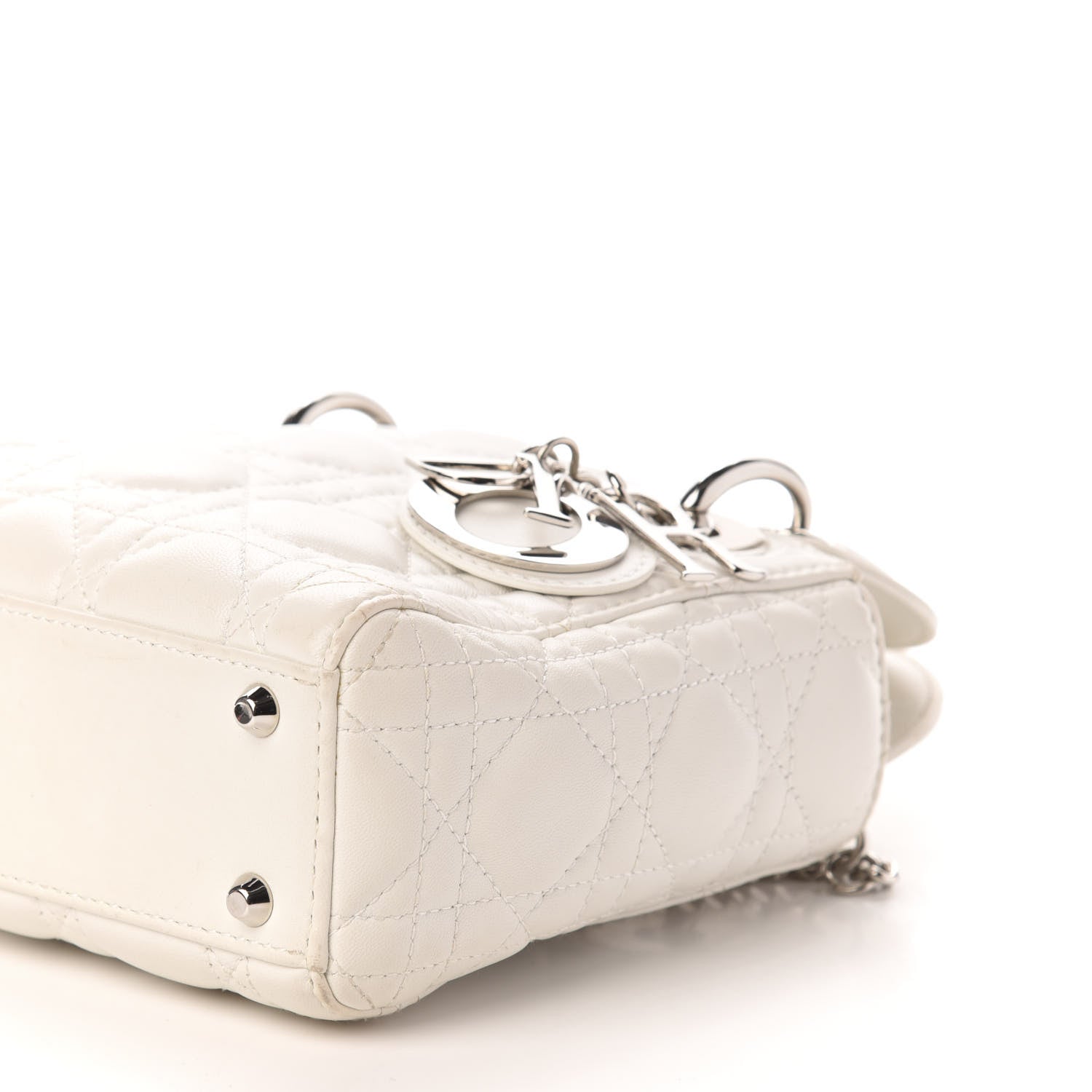 Christian Dior Lambskin Cannage Mini Lady Dior White 10 of 13