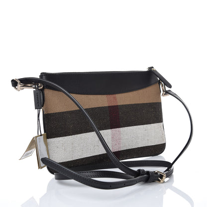 Burberry Mega Check Peyton Crossbody Clutch Bag Black 3 of 8