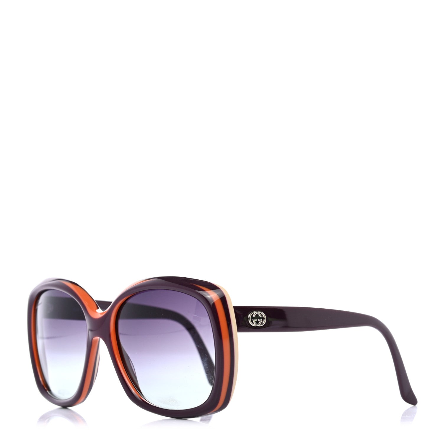 Gucci Acetate Oversized Sunglasses GG3612S Purple Orange 1 of 7