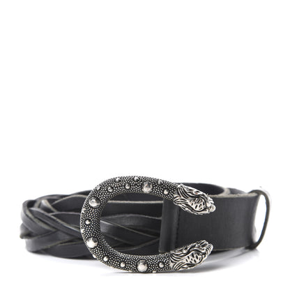 Gucci Calfskin Dionysus Braided Belt 95 38 Black 1 of 4