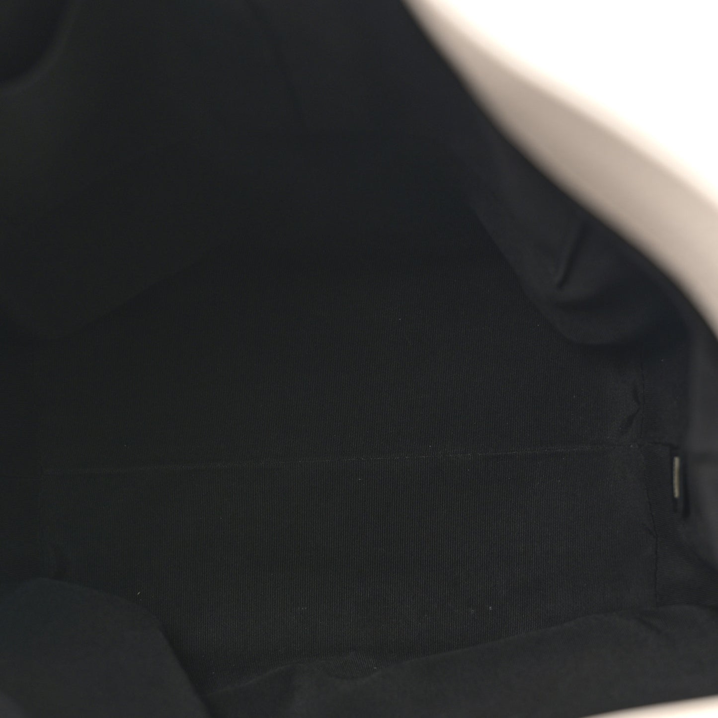 Calfskin Stitched Large Button Up Hobo Ivory Black