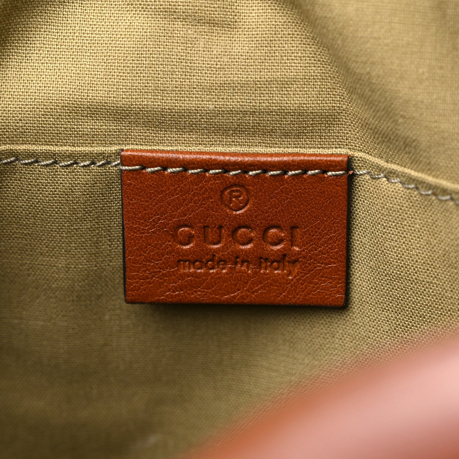 Gucci Vintage Canvas Web Shoulder Bag Sand Cuir 6 of 11