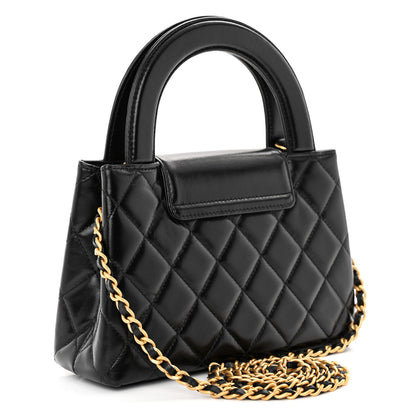 Chanel Shiny Aged Calfskin Quilted Nano Kelly Shopper Black 3 of 10