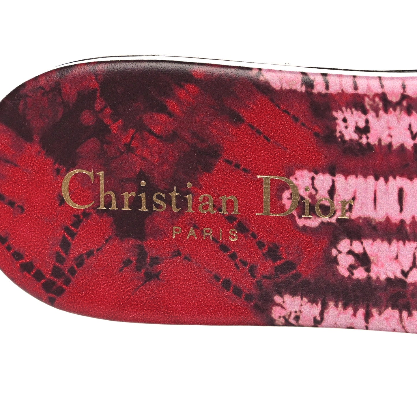 Canvas Tie and Dior Embroidered Dway Flat Slide Sandals 40 Spicy Red