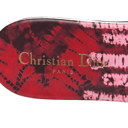 Christian Dior Canvas Tie and Dior Embroidered Dway Flat Slide Sandals 40 Spicy Red 9 of 10