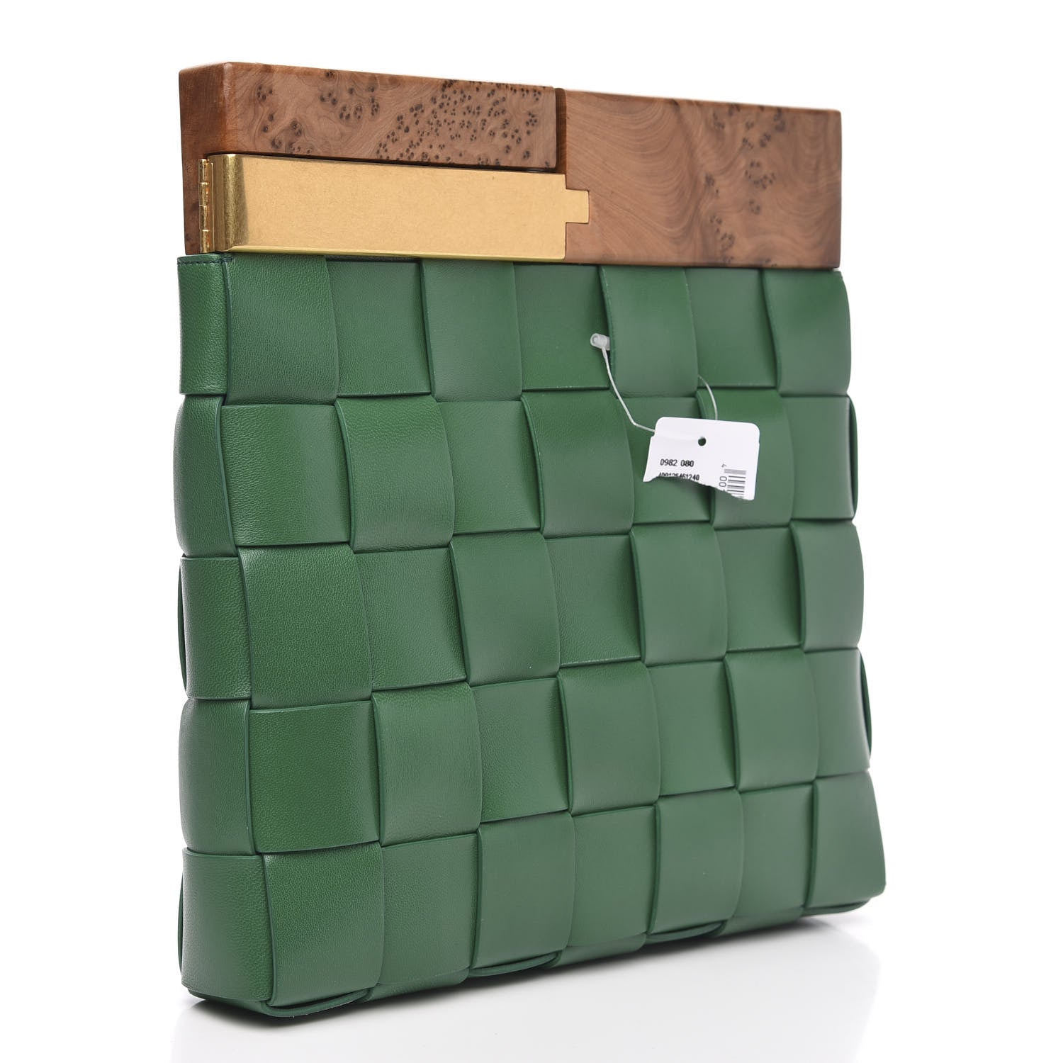 Bottega Veneta Nappa Maxi Intreccio The Snap Clutch Racing Green 3 of 8