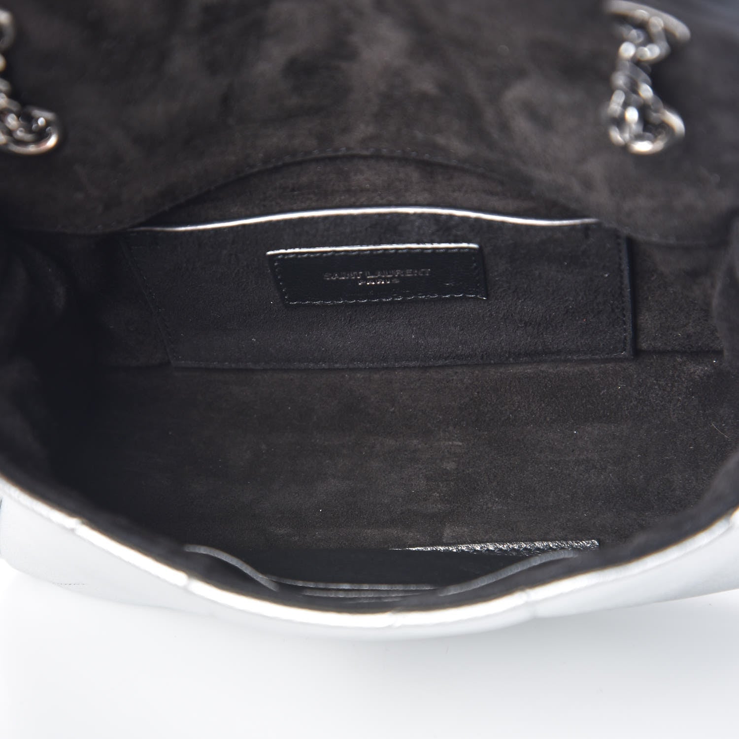 Saint Laurent Metallic Lambskin Patchwork Monogram Small Jamie Silver 5 of 7