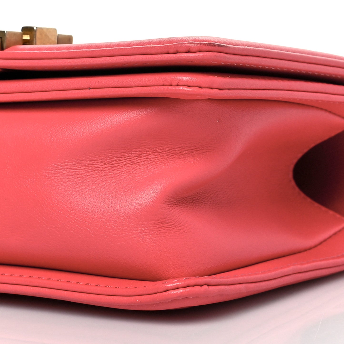 Calfskin Quilted Small Boy Flap Dark Pink