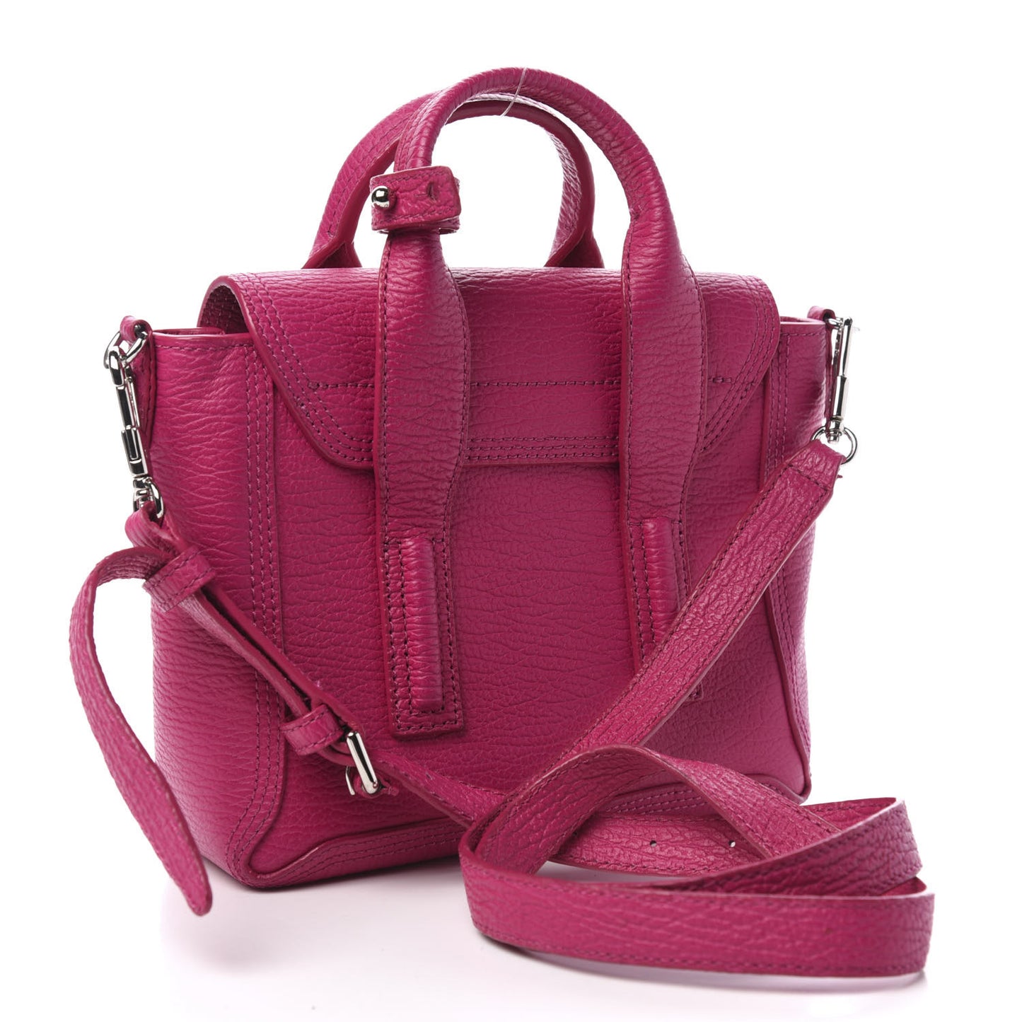 Textured Calfskin Mini Pashli Satchel Magenta