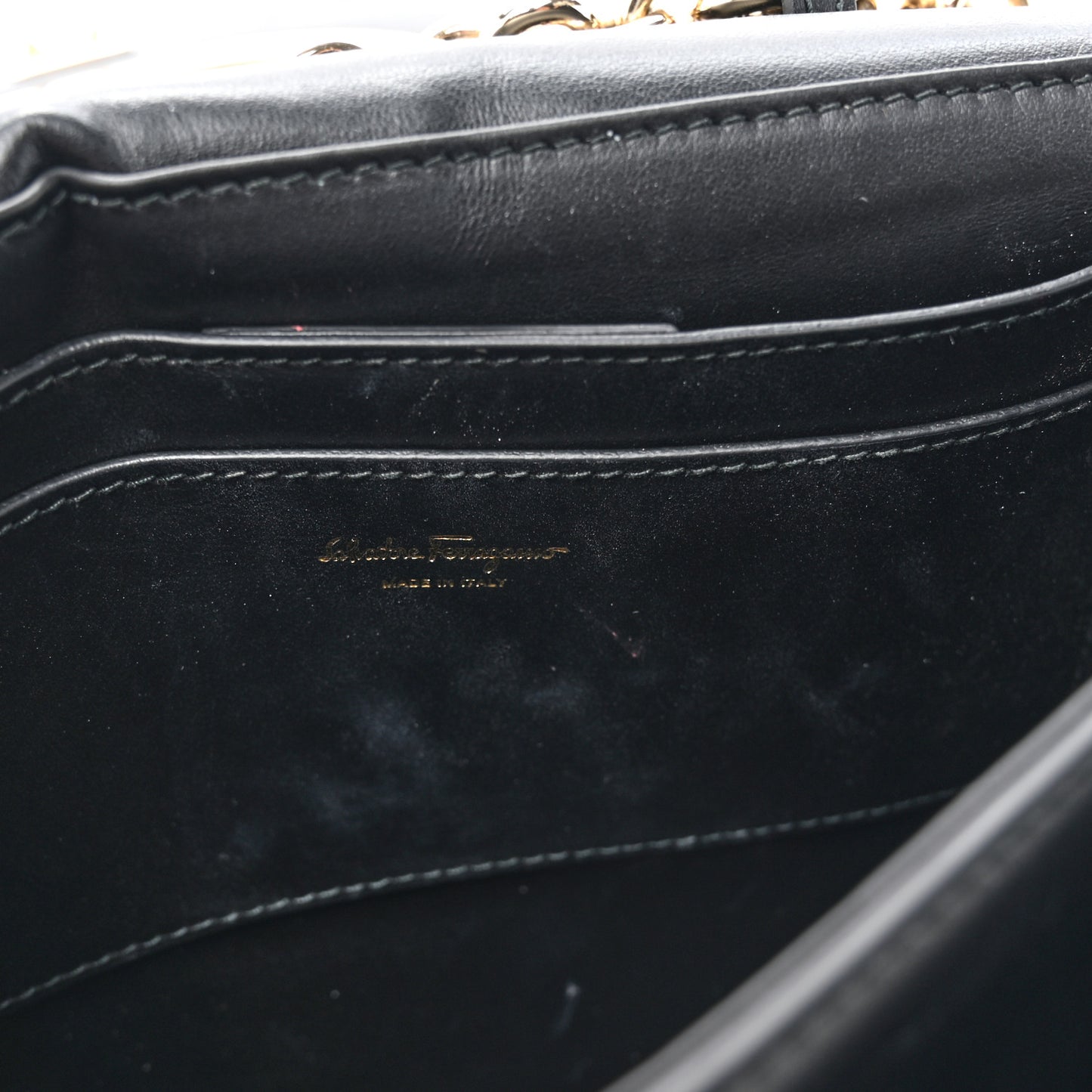Patent Calfskin Small Vela Flap Bag Black