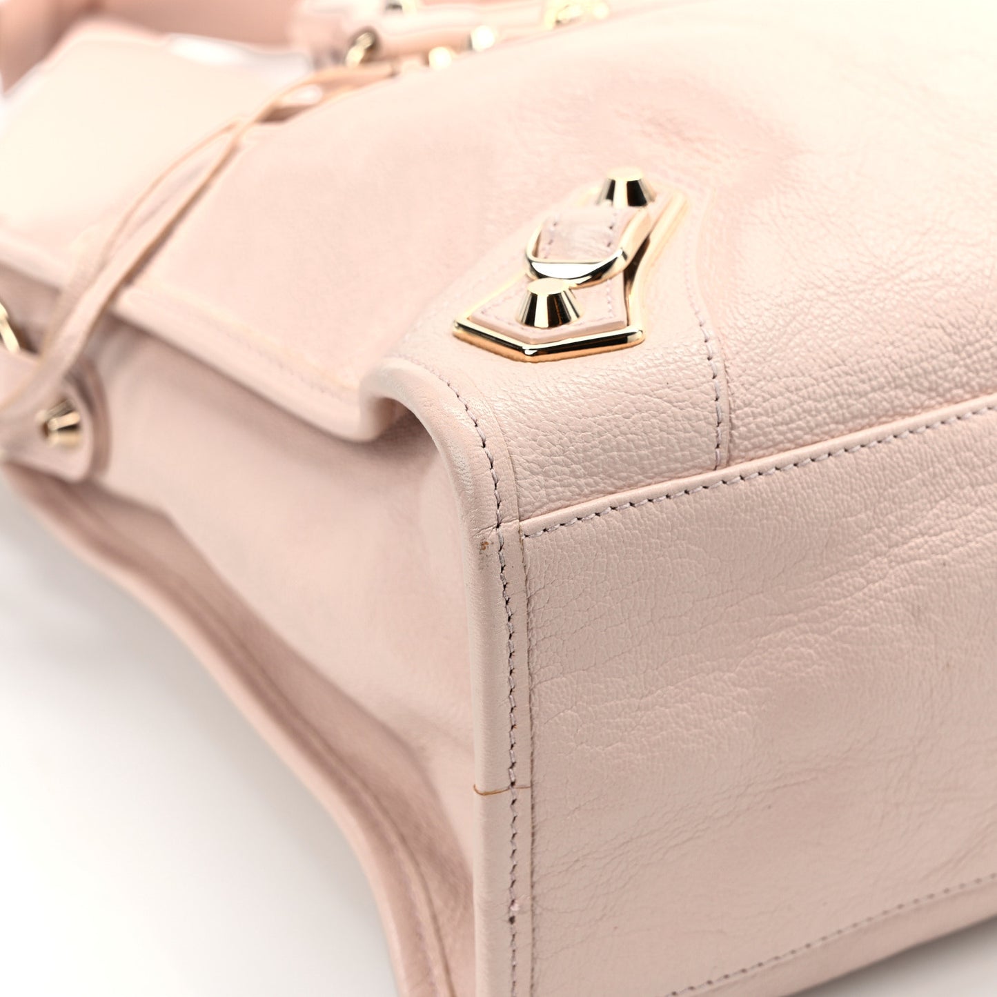 Chevre Silver Metallic Edge Hardware City Rose Aubepine Bois de Rose