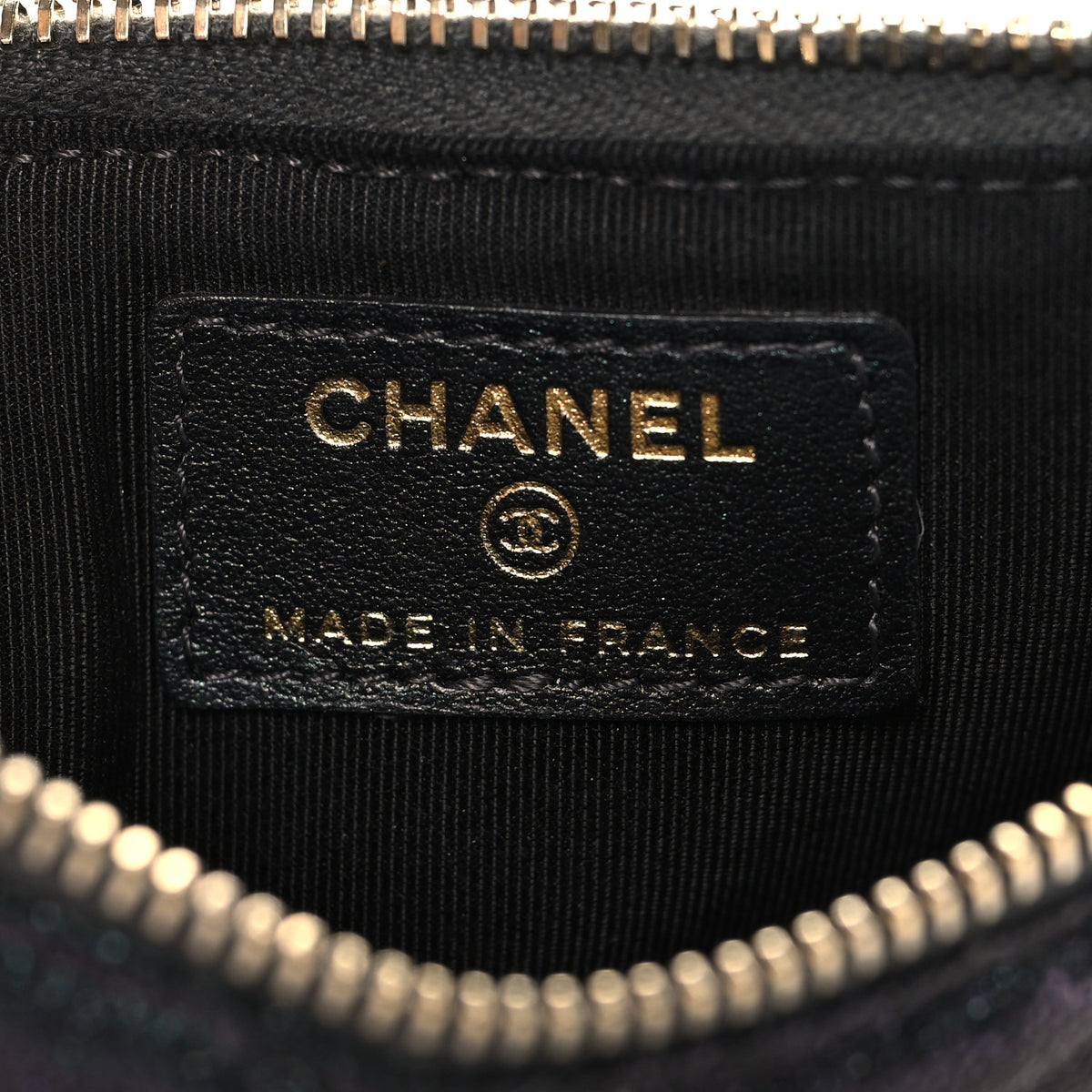 Chanel Iridescent Caviar Quilted Classic iPhone Pouch Black 6 of 7