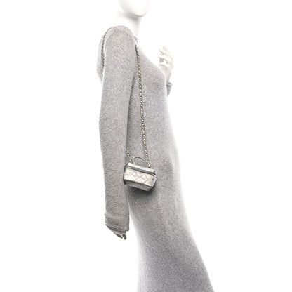 Chanel Metallic Caviar Quilted Mini Top Handle Vanity With Chain Silver 2 of 10