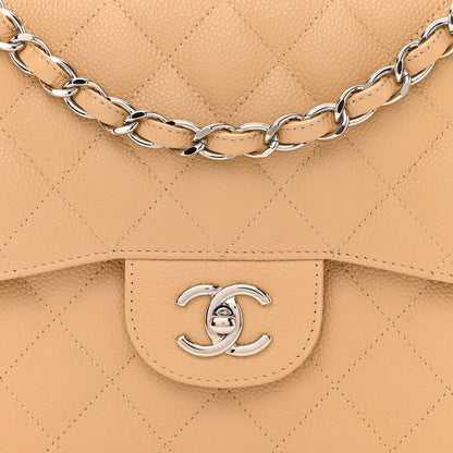 Chanel Caviar Quilted Jumbo Double Flap Beige Clair 8 of 14