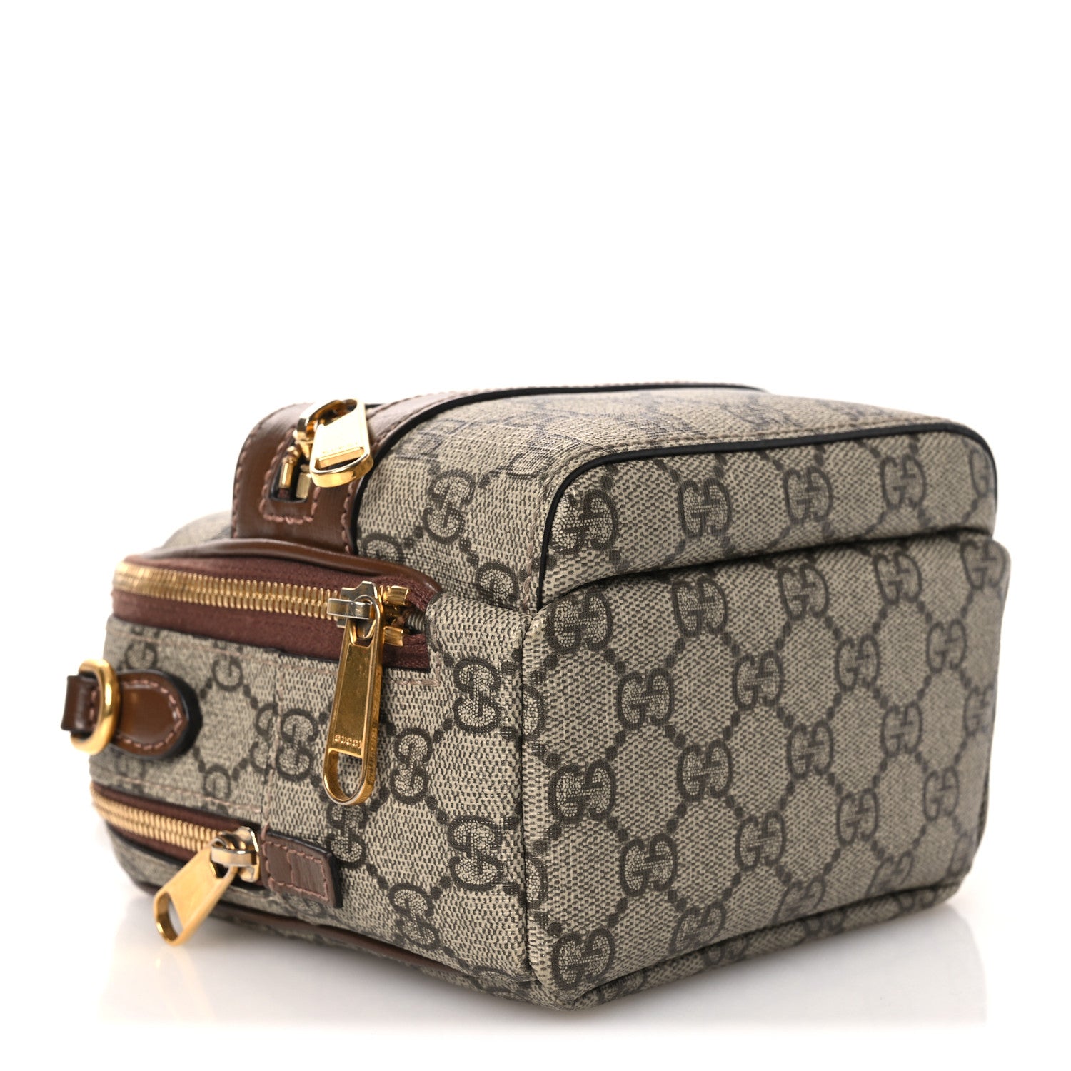 Gucci GG Supreme Monogram Azalea Calfskin Retro Interlocking G Multi-Function Bag Beige Ebony Brown Sugar 3 of 14