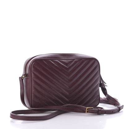Saint Laurent Calfskin Matelasse Monogram Lou Camera Bag Dark Legion Red 3 of 9