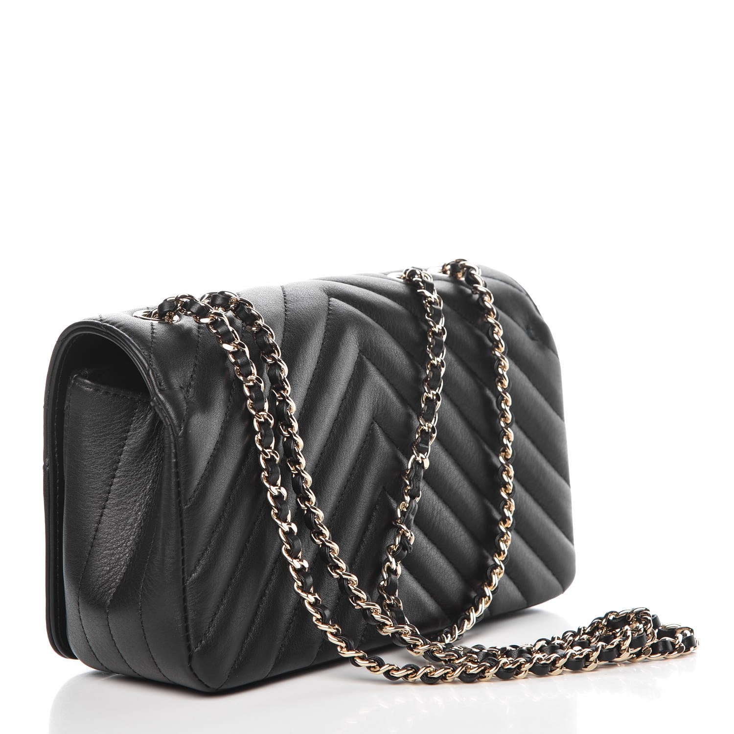 Chanel Calfskin Chevron Quilted Mini Statement Flap Black 3 of 8