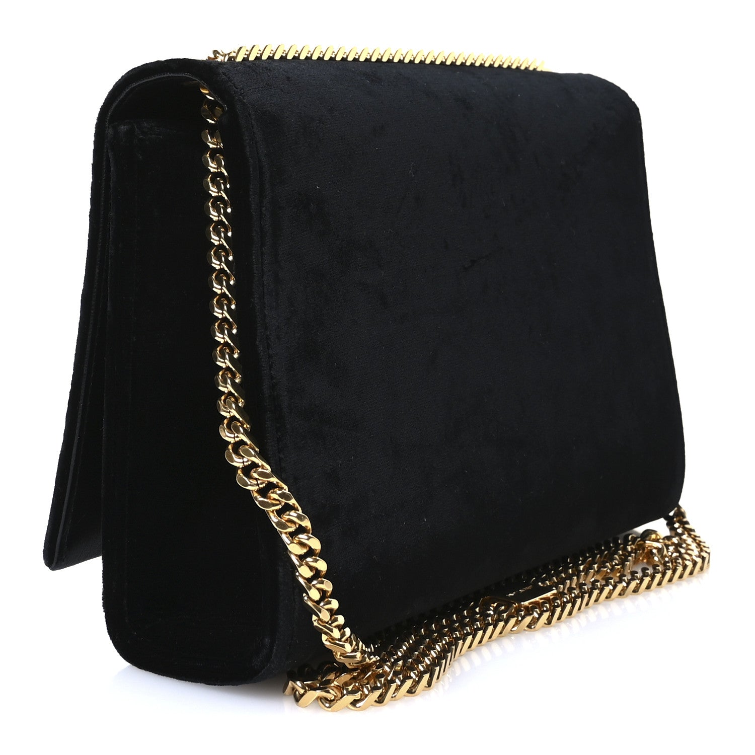 Saint Laurent Velvet Medium Monogram Kate Tassel Shoulder Bag Black 3 of 10