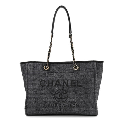 Chanel Lurex Boucle Small Deauville Tote Black 1 of 10