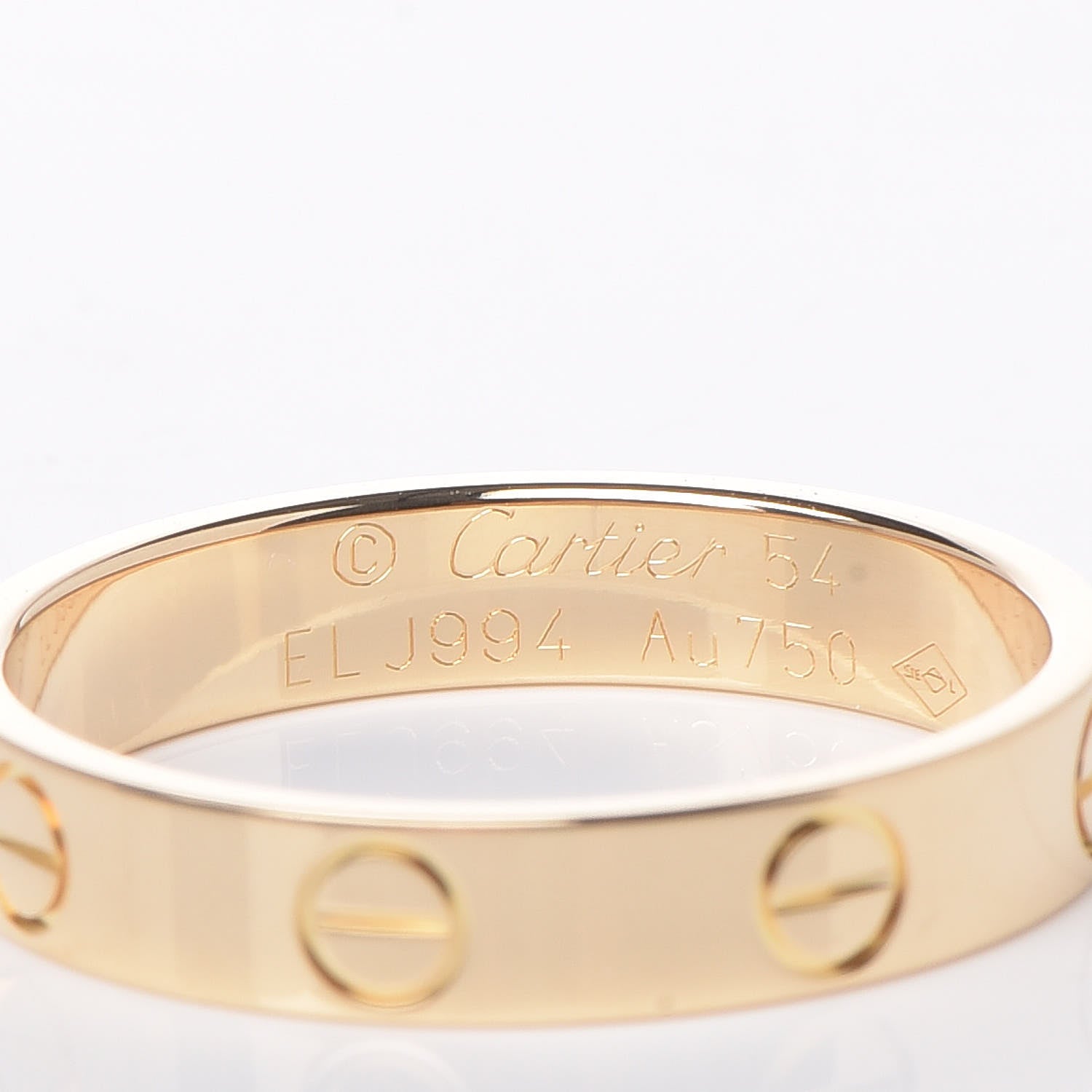 Cartier 18K Yellow Gold 3.5mm LOVE Wedding Band Ring 54 6.75 4 of 5