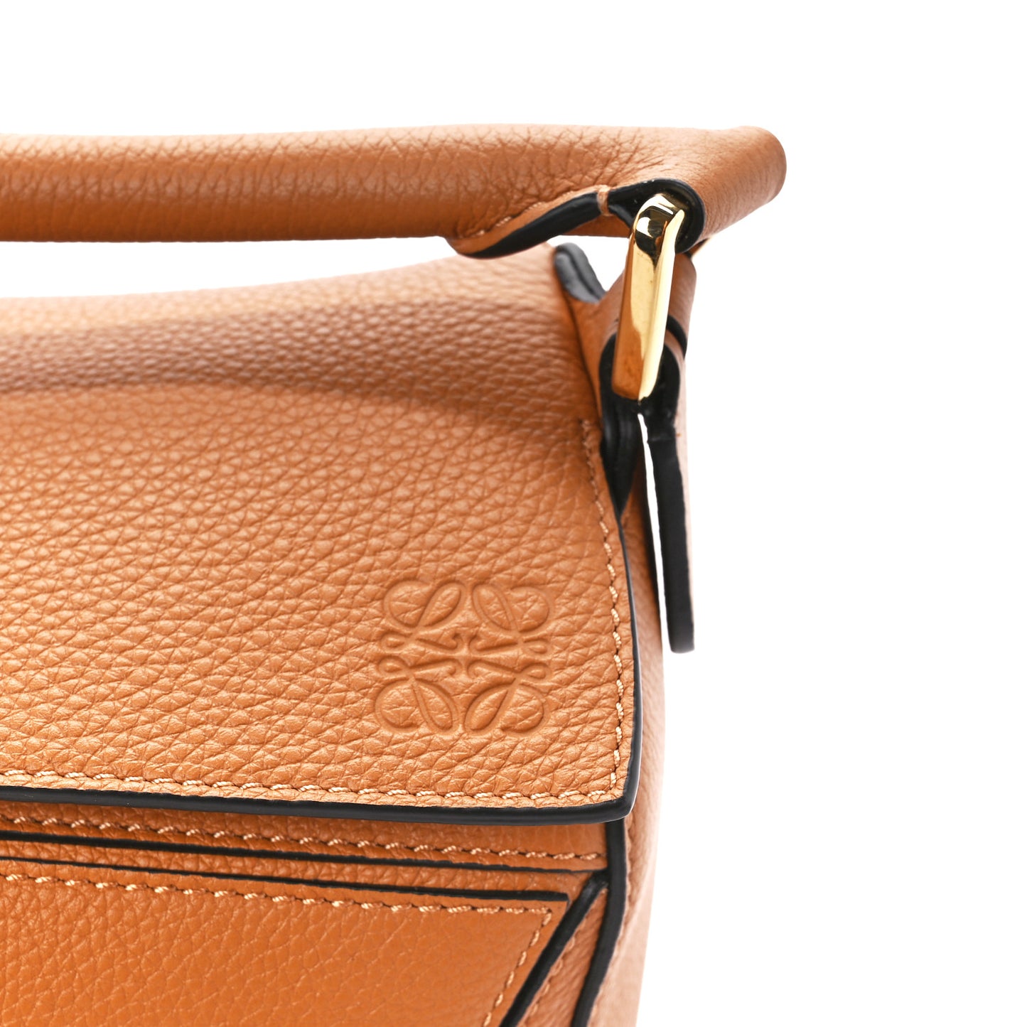 Grained Calfskin Small Puzzle Bag Tan