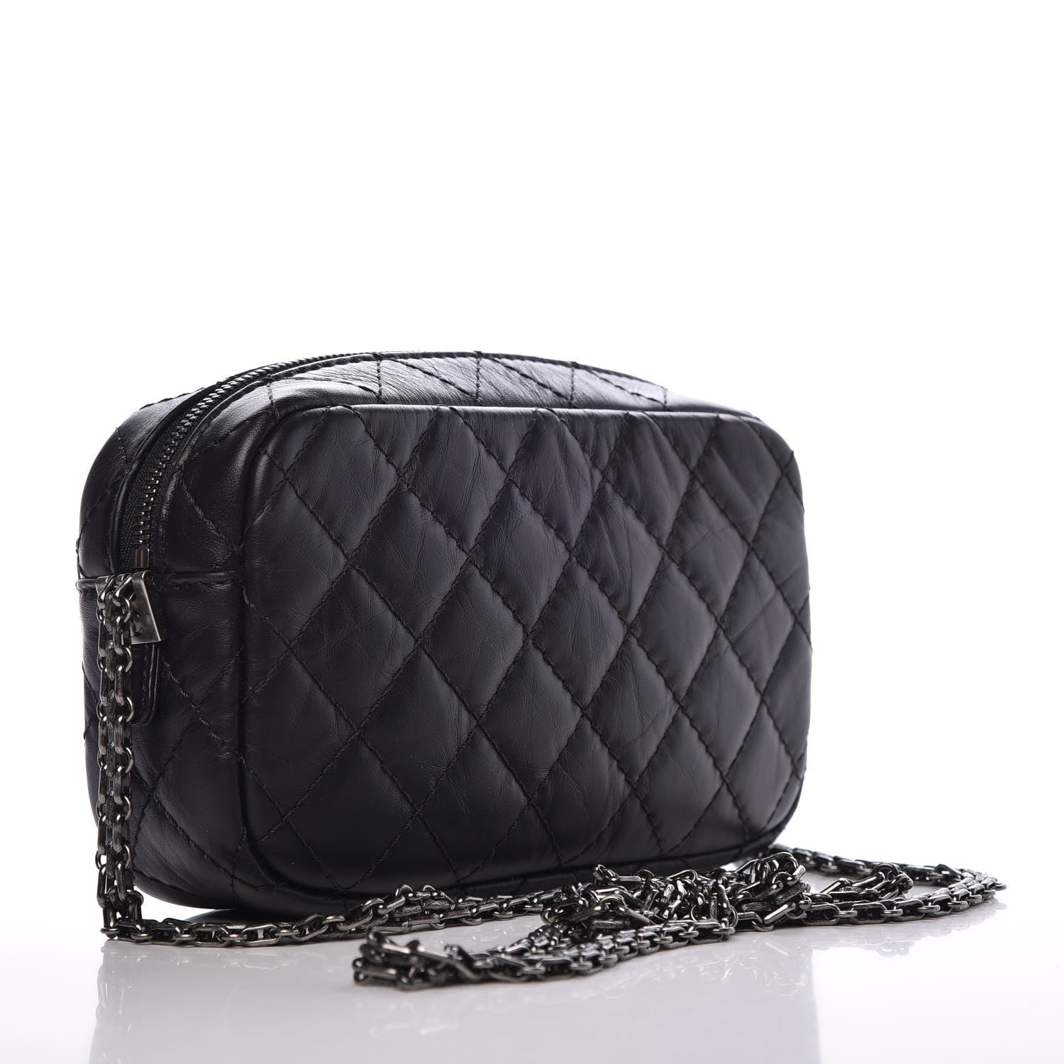 Chanel Aged Calfskin Quilted Mini Reissue Camera Case Black 3 of 7