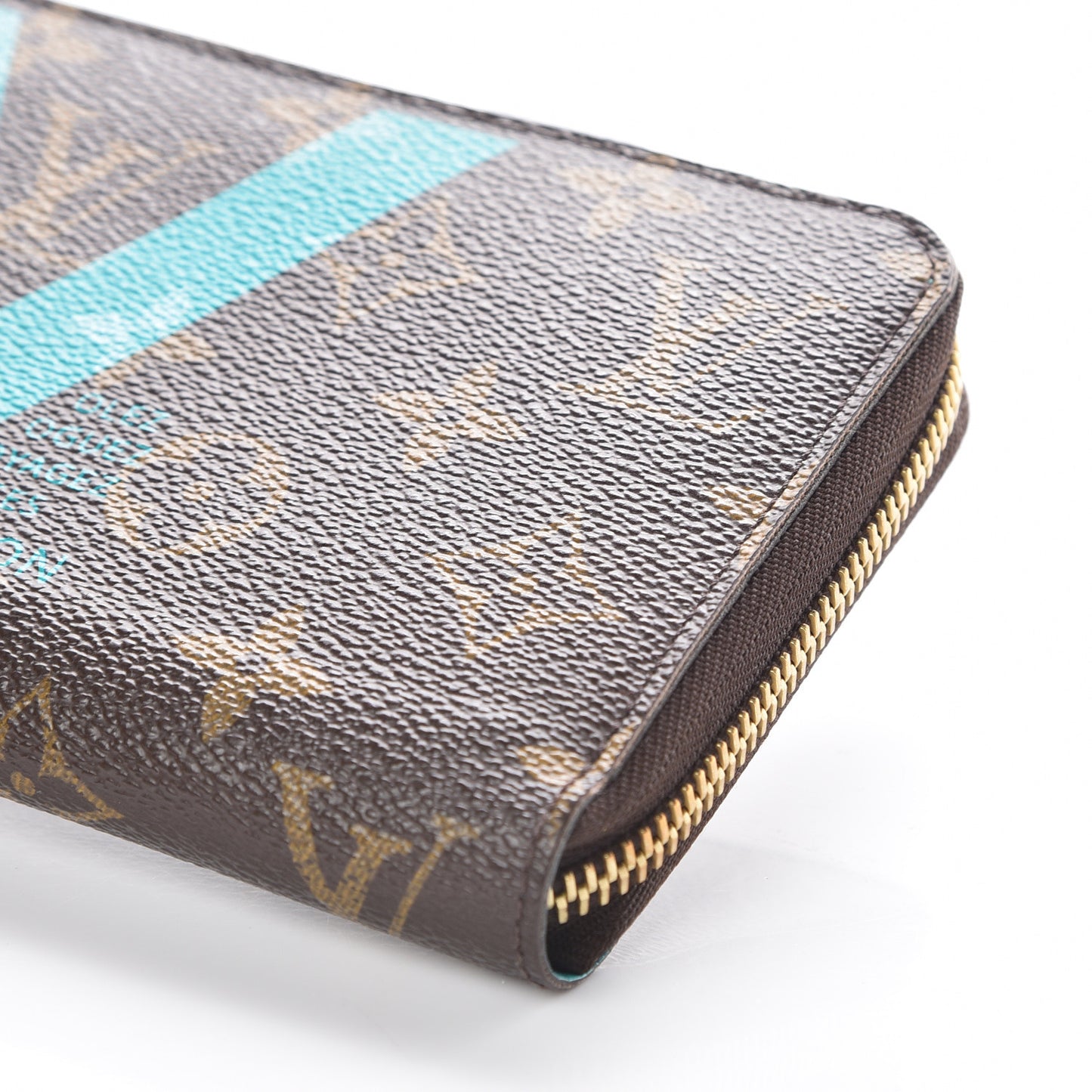 Monogram V Zippy Wallet Turquoise