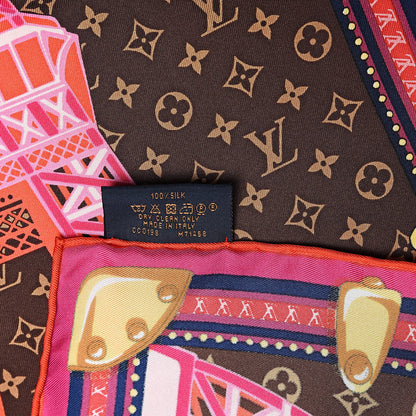 Louis Vuitton Silk Louis A Paris Square Scarf Fuchsia 4 of 5