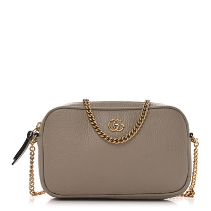Gucci Dollar Calfskin Super Mini GG Marmont Chain Shoulder Bag Beige 1 of 11