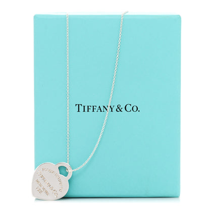 Tiffany Sterling Silver Enamel Medium Return to Tiffany Heart Pendant Necklace Blue 7 of 7